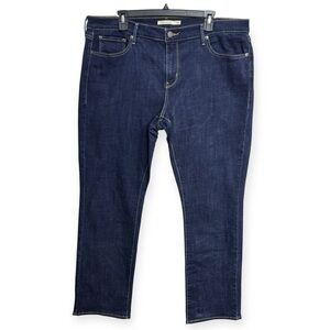 Levi's Women's Straight Leg Jeans - Dark Blue - Size 18W